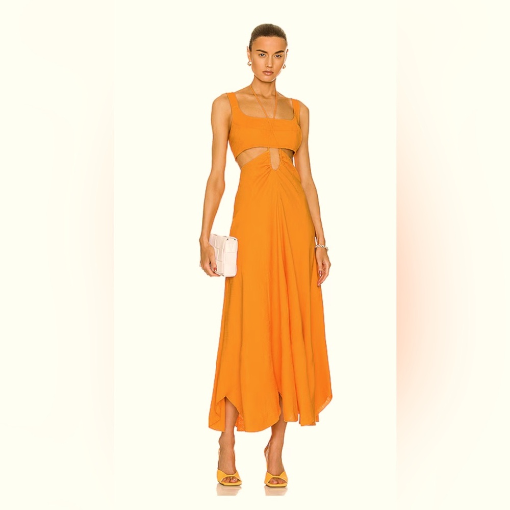 Cult Gaia Orange Midi Dress